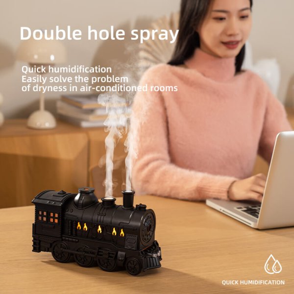 Retro train aromatherapy machine double hole spray