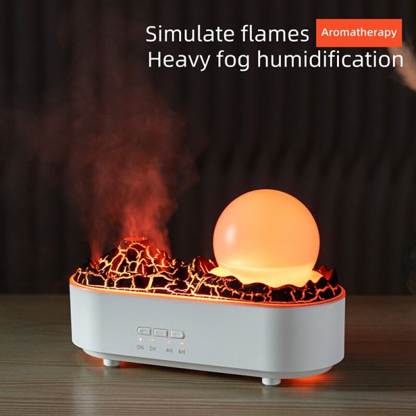 Volcano aromatherapy machine simulates flame spray