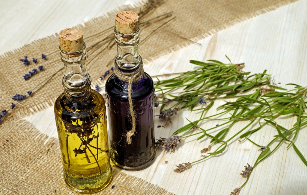 Two bottles of essential oil