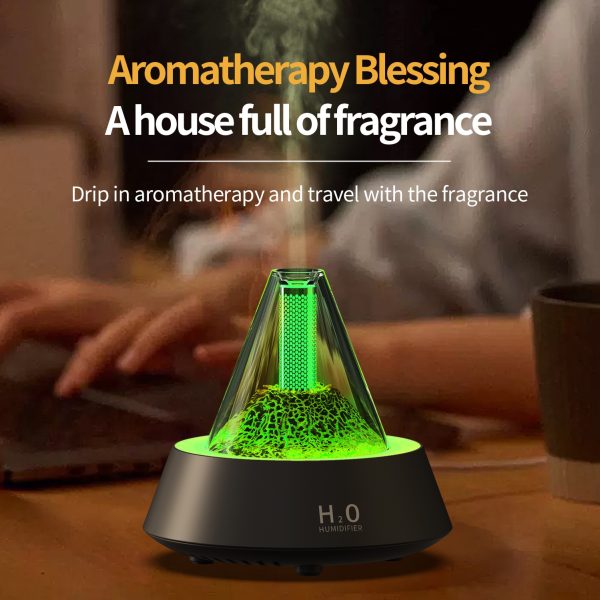 Green light volcano lava aroma diffuser