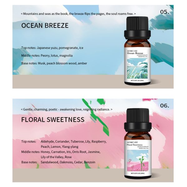 Sea breeze and floral essential oils